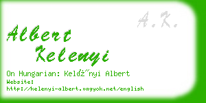 albert kelenyi business card